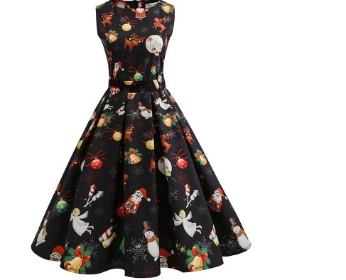 Vestido Vintage De Natal Preto