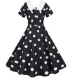Vestido Vintage Preto Com Bolinhas Brancas
