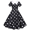 Vestido Vintage Preto Com Bolinhas Brancas