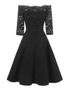 Vestido Preto Vintage Com Gola Canoa
