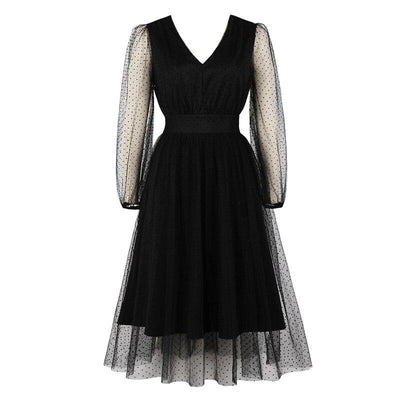Vestido Vintage De Bolinhas Pretas