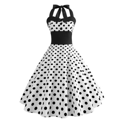 Vestido Vintage - Pin-Up De Bolinhas Brancas