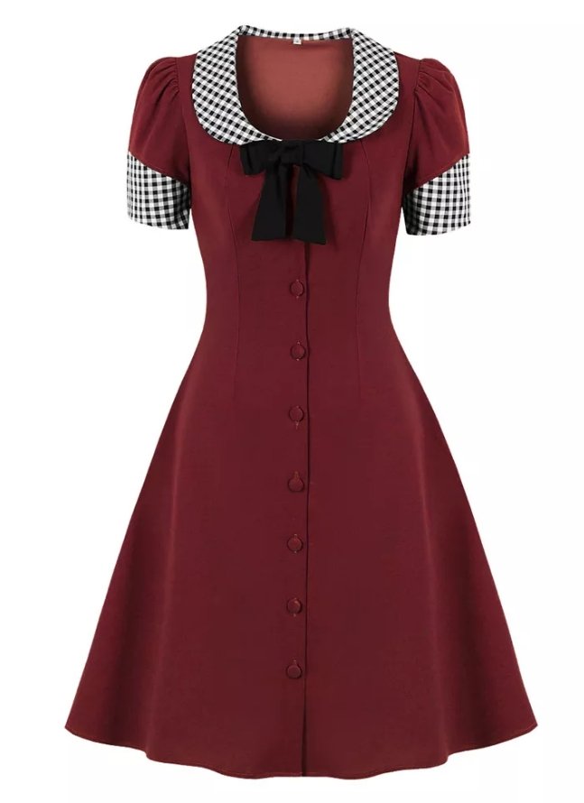 Vestido Xadrez Vintage Pin Up