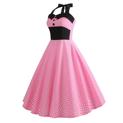 Vestido Vintage Pin-Up De Bolinhas Rosa