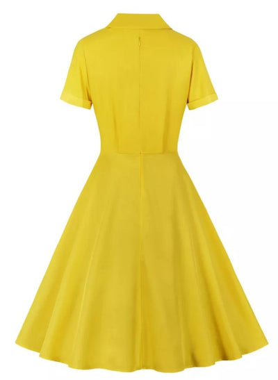 Vestido Vintage Pin Up Amarelo