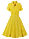 Vestido Vintage Pin Up Amarelo