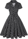Vestido Vintage Pin Up Preto De Bolinhas