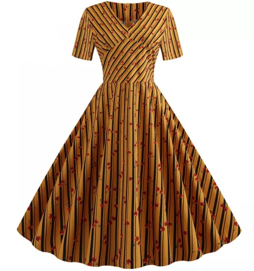 Vestido Vintage Com Listras