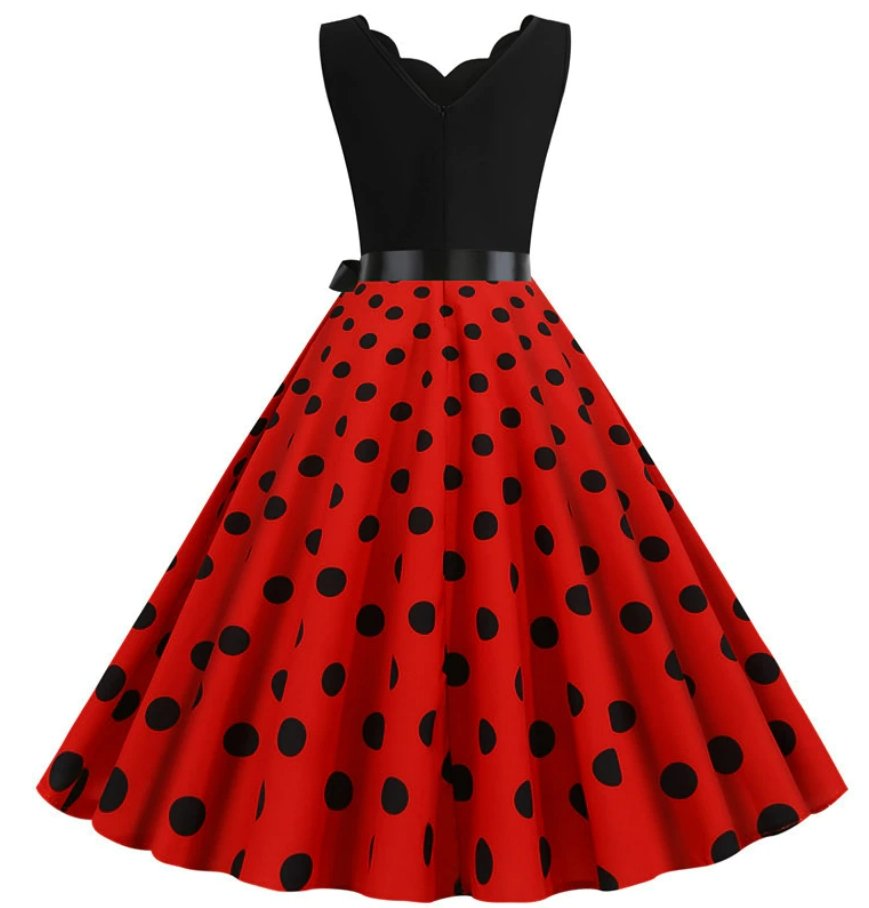 Pin Up Vestido Vintage Pontos Pretos
