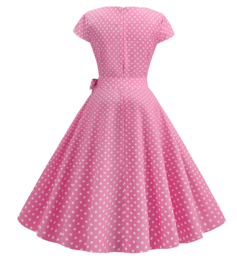 Vestido Vintage Pin-Up De Bolinhas Rosa