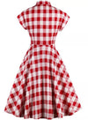 Vestido Xadrez Vintage Pin Up Vermelho