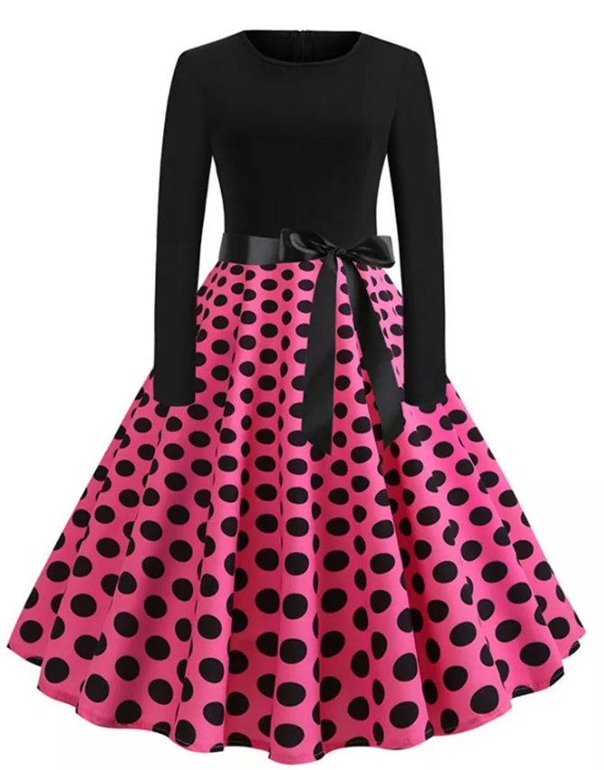 Vestido Vintage Pin Up Pink Dots