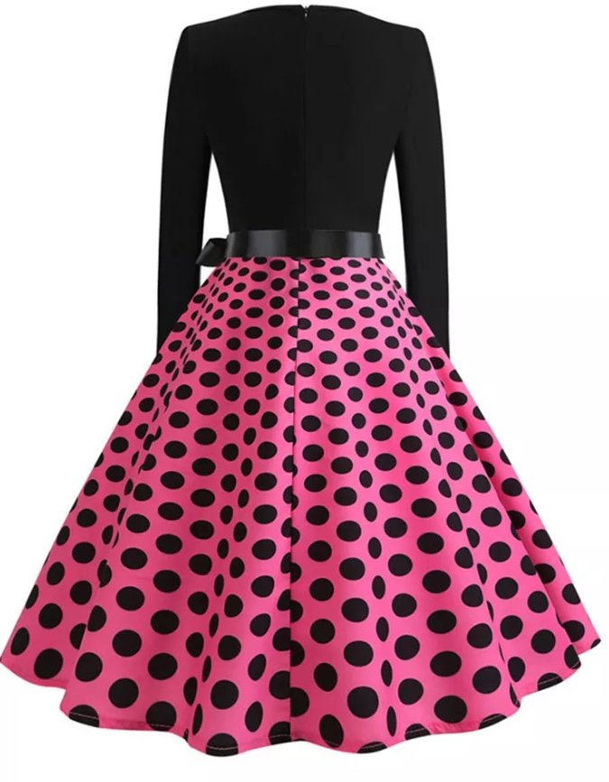 Vestido Vintage Pin Up Pink Dots