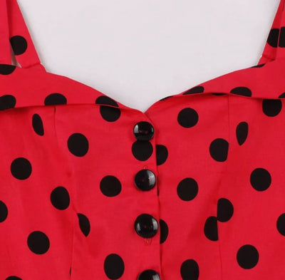 Vestido Vintage Pin Up Vermelho De Bolinhas