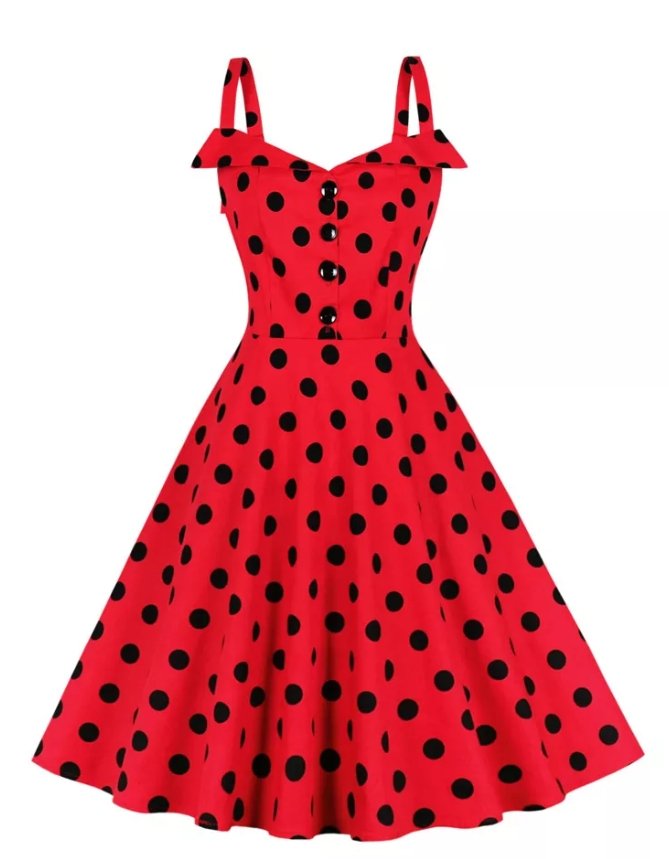 Vestido Vintage Pin Up Vermelho De Bolinhas