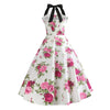 Vestido Vintage Floral Branco Pin-Up