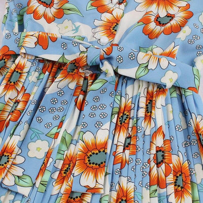 Vestido Vintage Plissado Sky