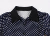 Vestido Vintage De Bolinhas Azul Marinho