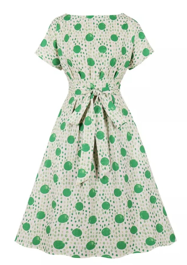 Vestido Vintage Listrado De Bolinhas