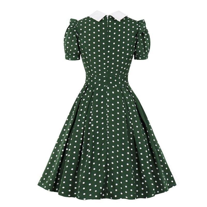 Vestido Vintage Verde De Bolinhas