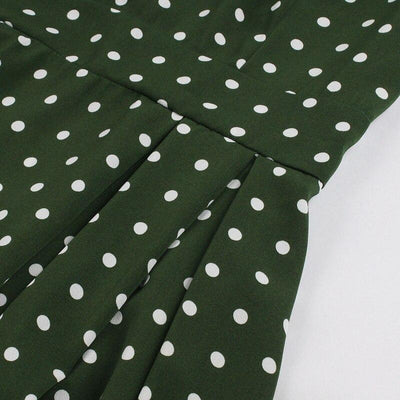 Vestido Vintage Verde De Bolinhas