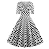 Vestido Rockabilly Vintage Anos 50 Pontos Brancos