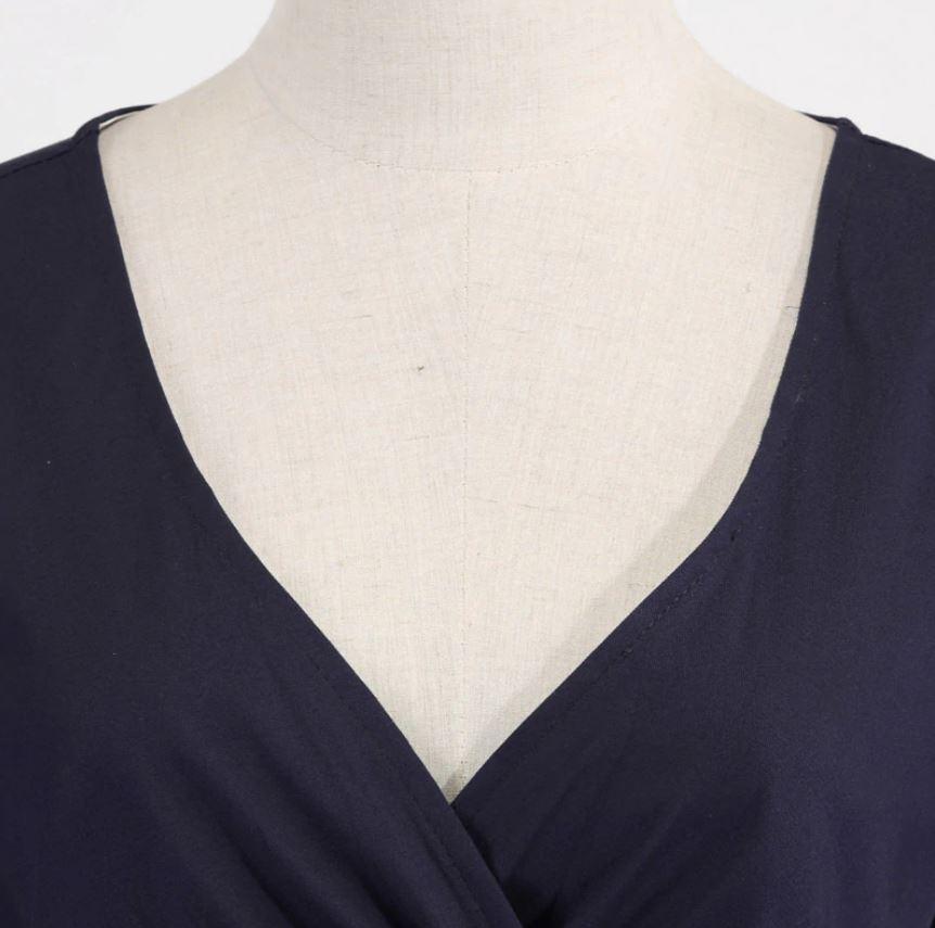 Vestido Rockabilly Vintage Anos 50 Marinho