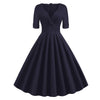 Vestido Rockabilly Vintage Anos 50 Marinho