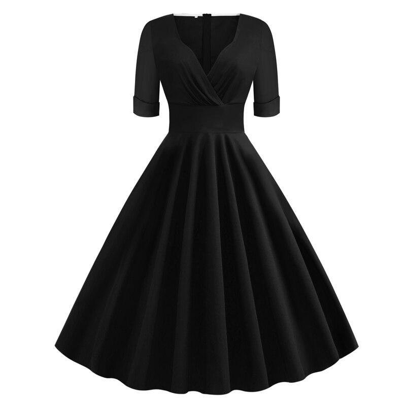 Vestido Preto Rockabilly Vintage Anos 50