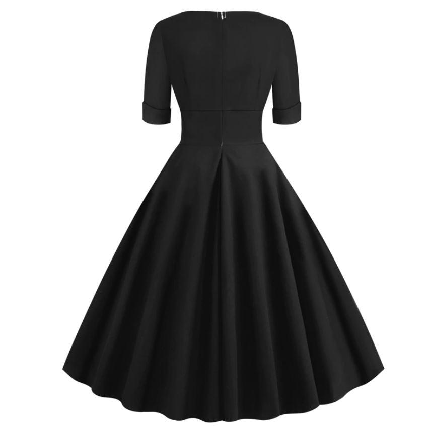 Vestido Preto Rockabilly Vintage Anos 50