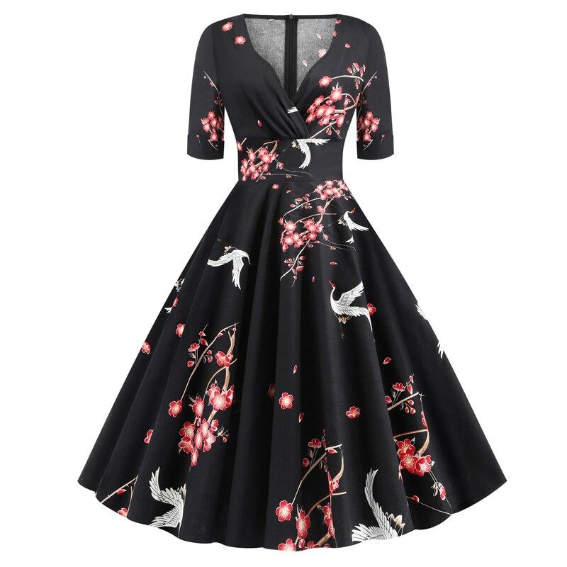 Pássaros Vestidos Estilo Rockabilly Vintage Dos Anos 50