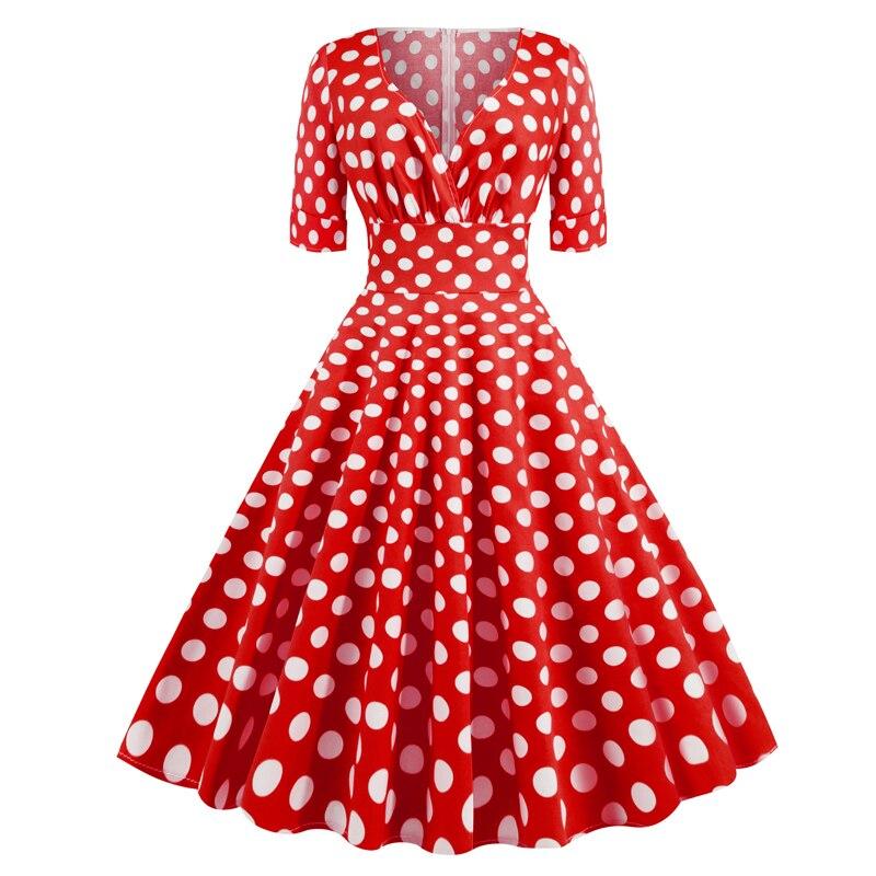 Vestido Rockabilly Vintage Anos 50 Red Dots