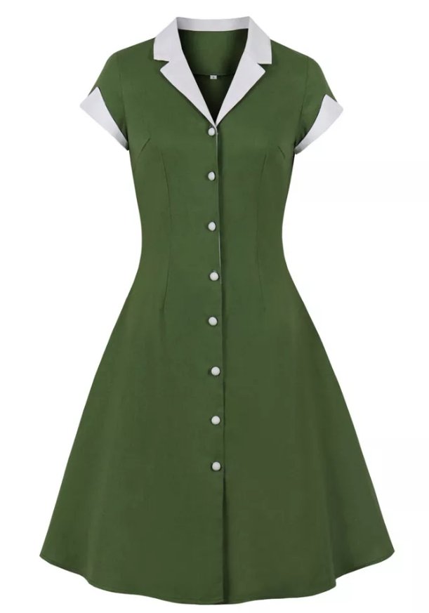 Vestido Vintage Rockabilly Dos Anos 50 Verde