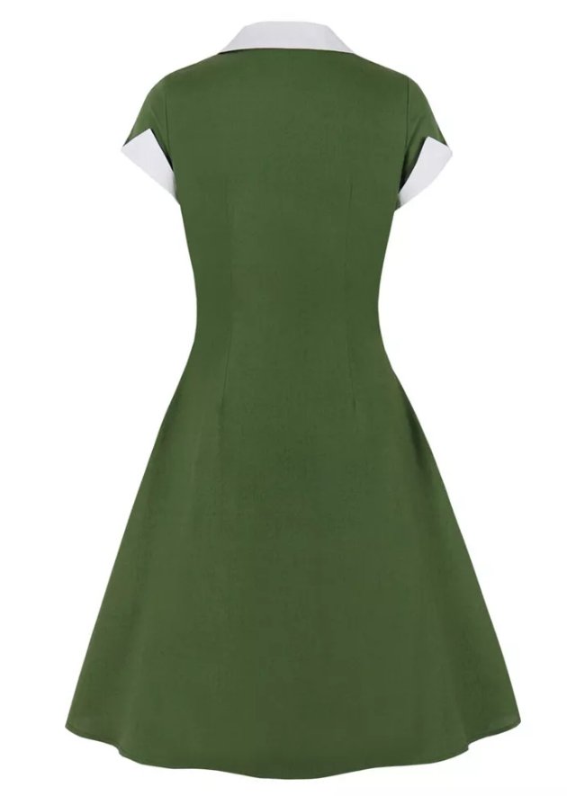 Vestido Vintage Rockabilly Dos Anos 50 Verde