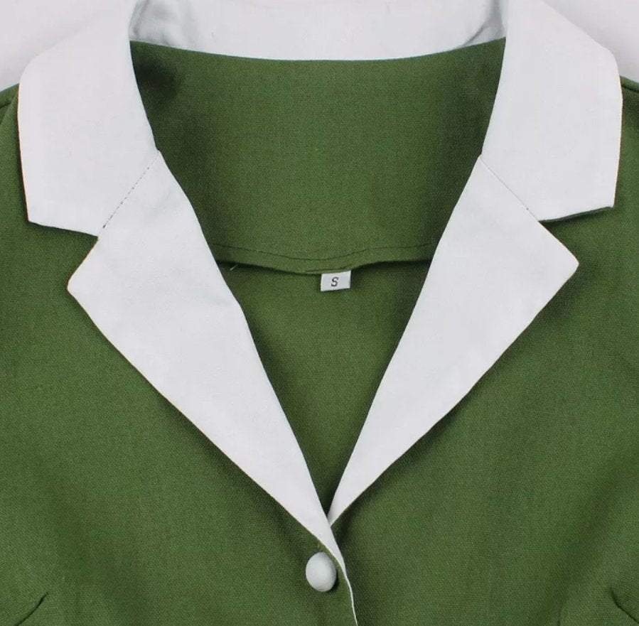 Vestido Vintage Rockabilly Dos Anos 50 Verde