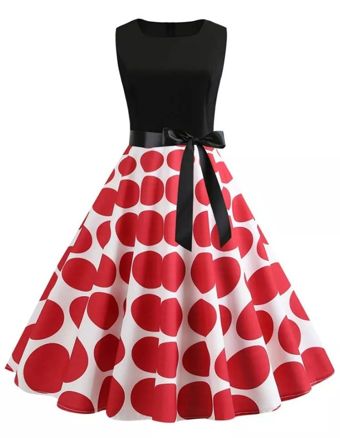 Vestido Rockabilly Vermelho E Preto Vintage
