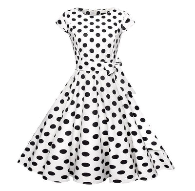 Vestido Vintage Romântico Branco Preto