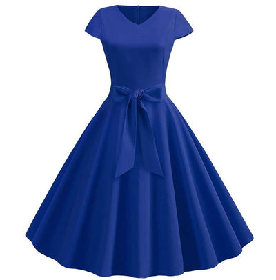 Vestido Vintage Romântico Azul