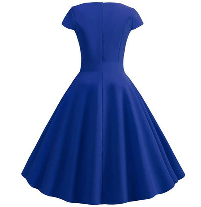 Vestido Vintage Romântico Azul