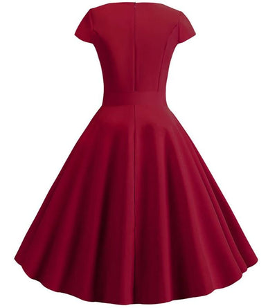 Vestido Romântico Vintage Borgonha