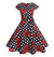 Vestido Vintage Romântico Vermelho Preto