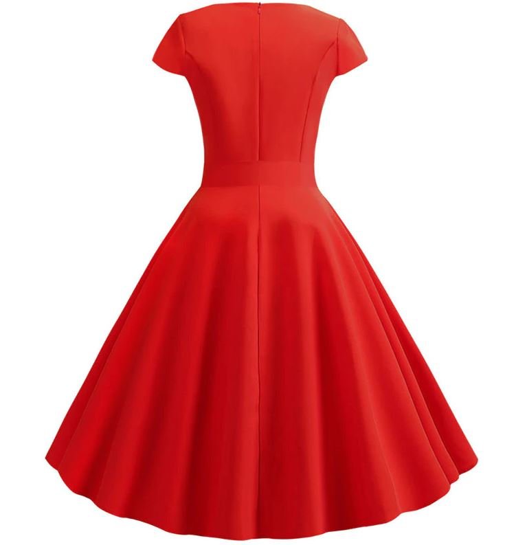 Vestido Vintage Romântico Vermelho