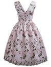 Vestido Vintage Bordado Rosa