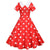 Vestido Vintage Vermelho De Bolinhas Com Gola Larga