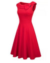 Vestido Vintage Vermelho Com Gola Redonda