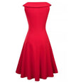 Vestido Vintage Vermelho Com Gola Redonda