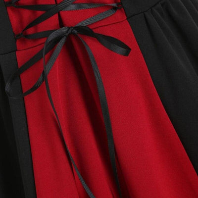 Vestido Vintage De Renda Vermelho E Preto