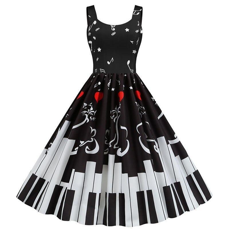 Vestido Piano Vintage Para O Dia Dos Namorados