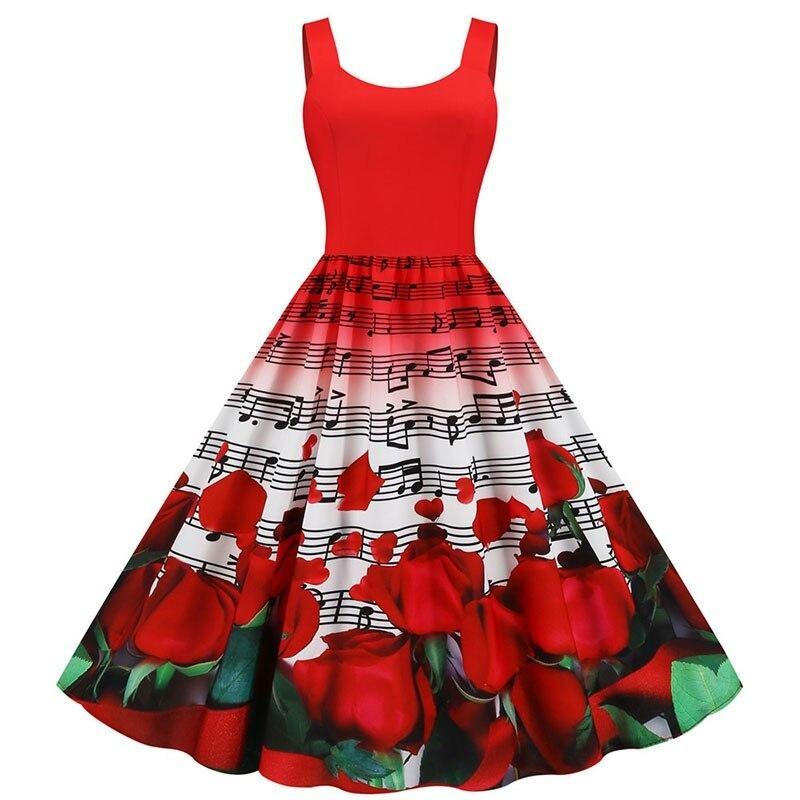 Vestido Vintage Rosas Para O Dia Dos Namorados