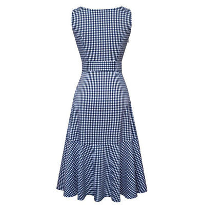 Vestido Vintage Azul Sem Mangas
